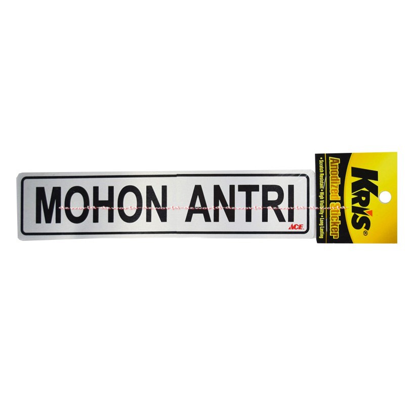 Stiker Mohon Antri Arahan Pemberitahuan Himbauan Harap Antri Please Que Sticker Stiker Aluminium Antrian