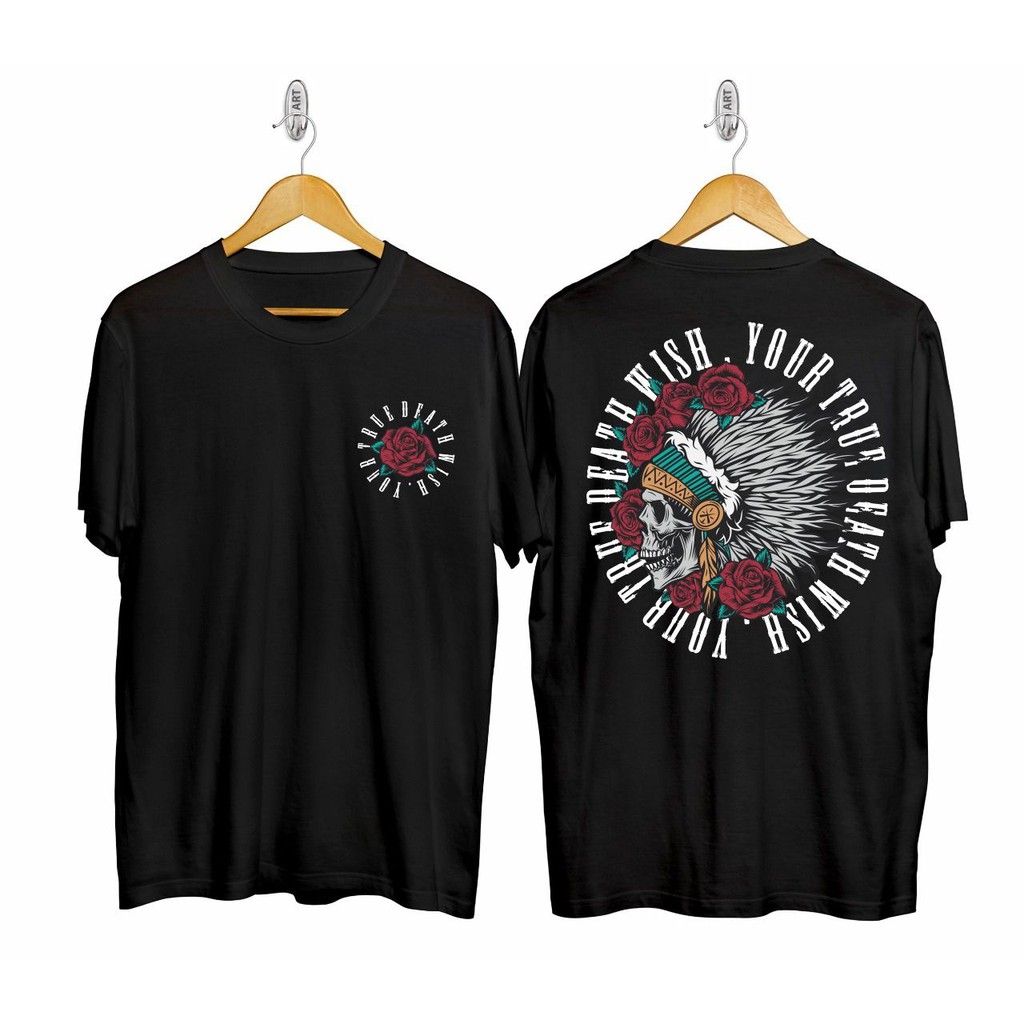 Kaos murah Kaos distro murah baju  distro pria t-shirt murah combed30s SKULL DAYAK