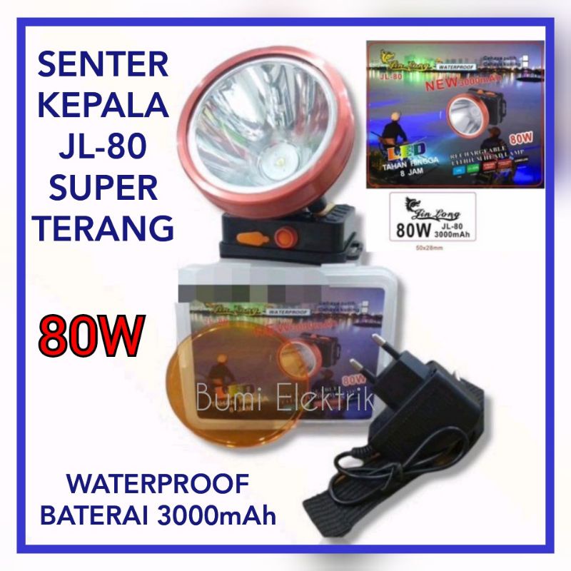 SSenter Kepala LED  * Mitsuyama   * MS-160P / JINLONG JL-80  * Led super terang  * Cahaya Putih   * Anti air  * Bonu