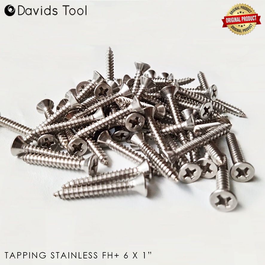 Sekrup Stainless Skrup Stainles Stenlis Tapping Screw Flat Head 1 Inch