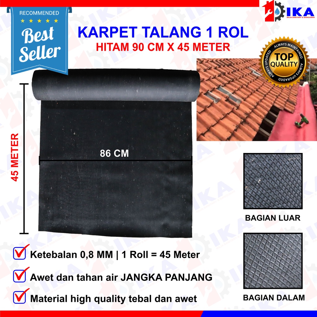 Karpet Talang Air 1 Roll 90 (Bersih 86cm) Merah Hitam Pabrikan READY 1 Roll = 45meter !!