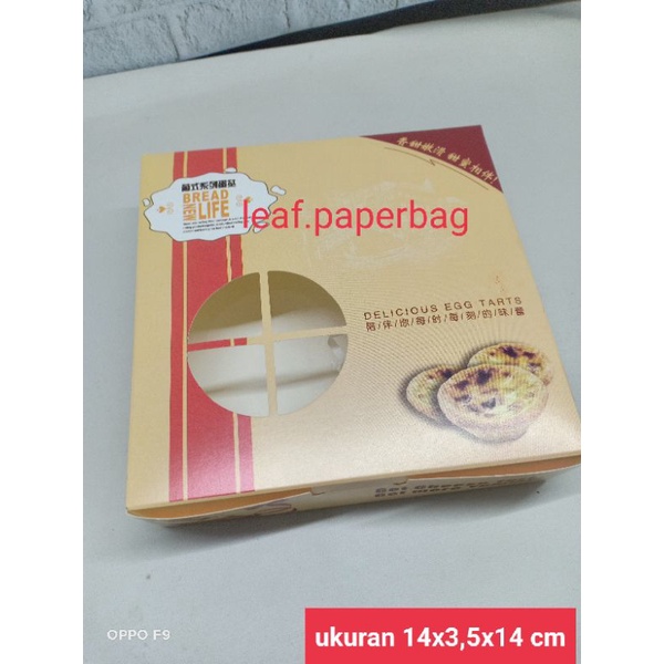 Kotak egg tart isi 4  tantart pie susu pie buah jual ecer/ box egg tart / box kue basah / box kue ke
