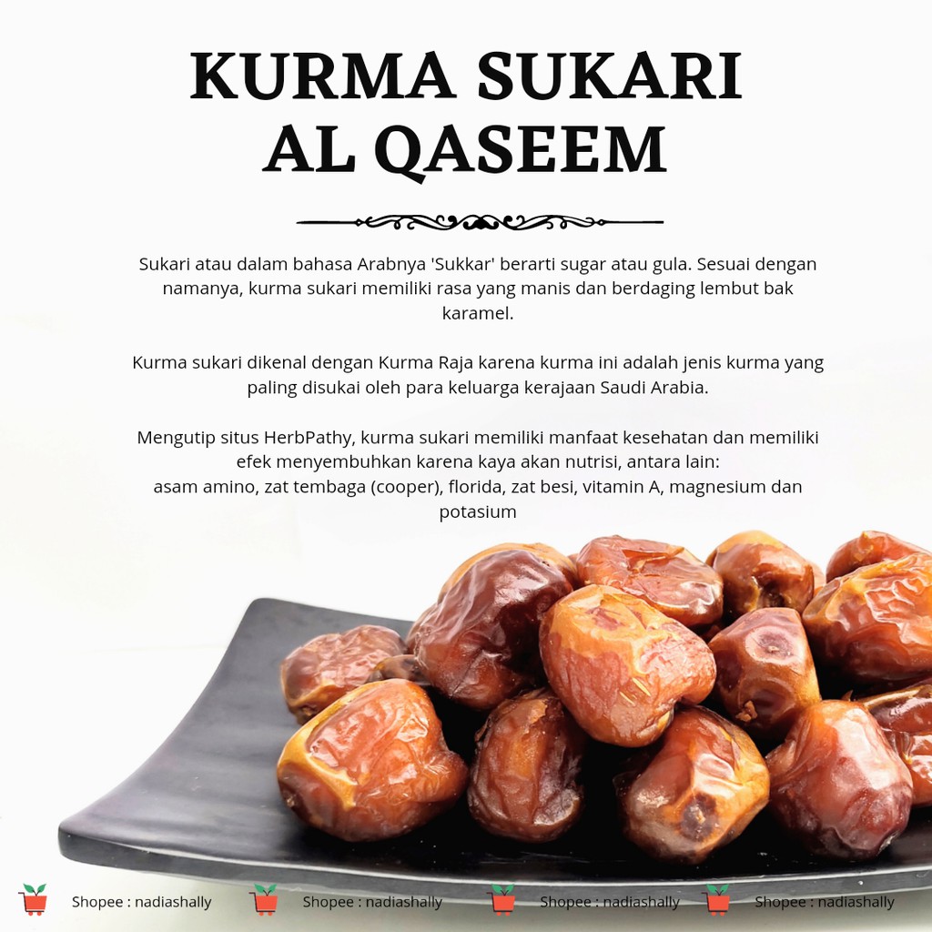 Kurma SUKKARI / SUKARI 500gr MPASI anak / Ibu Hamil dan menyusui Saudi Arabia Raja Kurma Manis Lumer