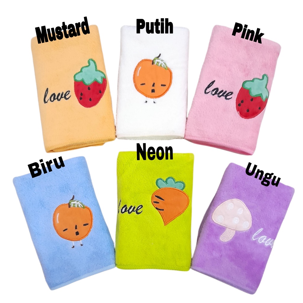 Handuk Anak Bayi Microfiber Bulu Uk 35x75 cm Part 3