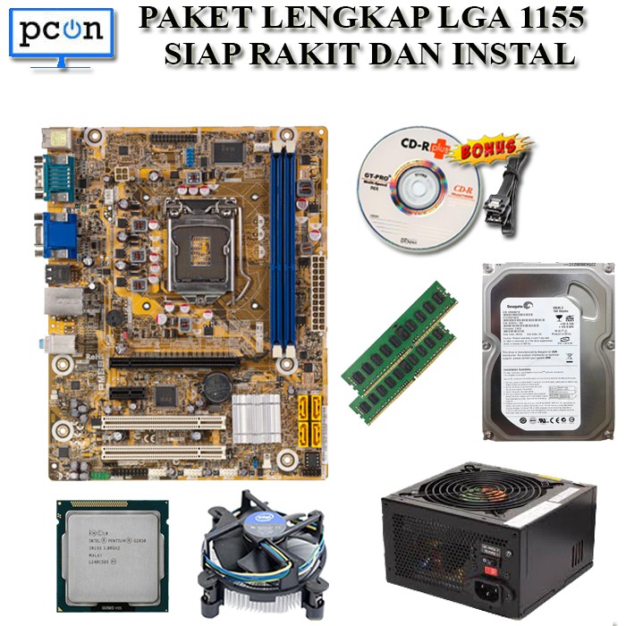 Paket Lengkap siap rakit dan instal MOBO H61 dan Processor G2030