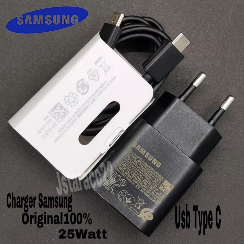 CHARGER ORIGINAL SAMSUNG GALAXY A52S 5G USB TYPE C TO TYPE C TRAVEL CARGER ORI SUPER FAST CHARGING 25WATT CASAN