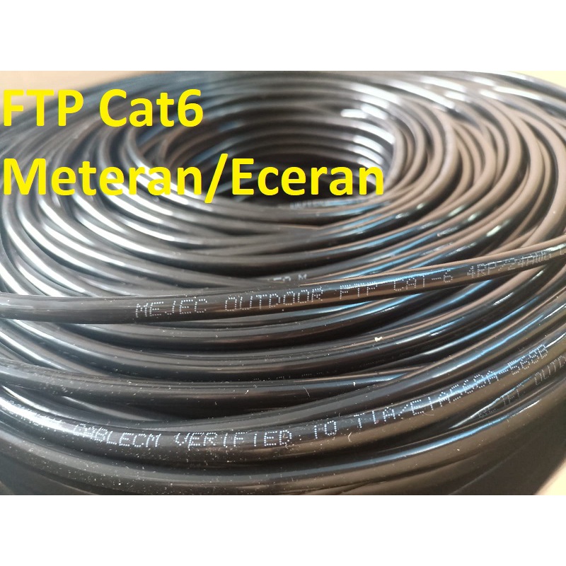 Mejec Kabel Lan FTP Outdoor Cat6 - Kabel Lan Cat 6 Meteran - Satuan