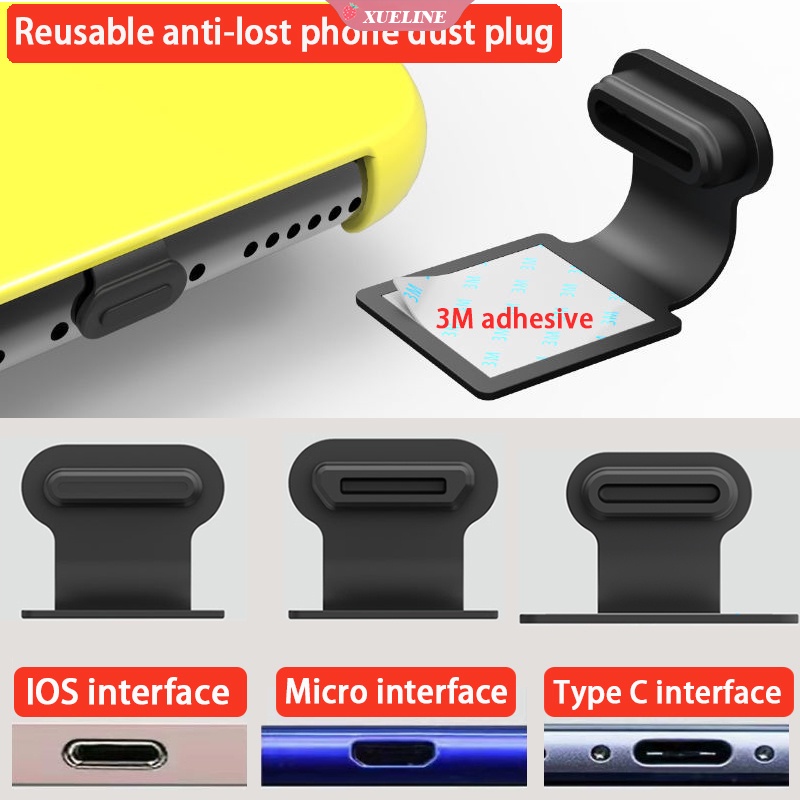 Plug Port Charging Micro USB Tipe C Bahan Silikon Anti Hilang / Air / Debu Untuk Apple / Android