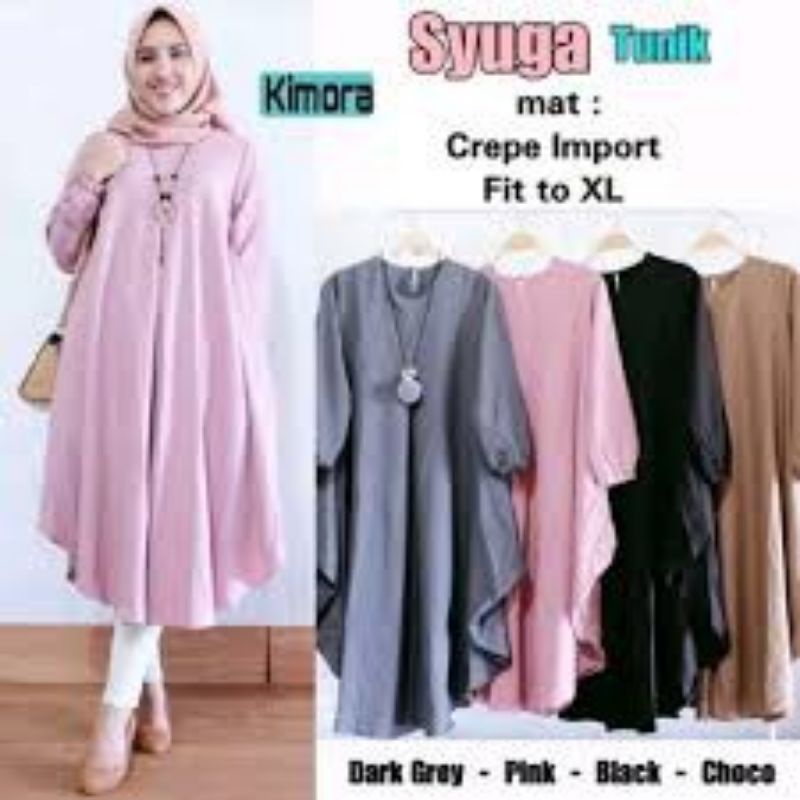 Syuga tunik pakaian wanita fashion muslim