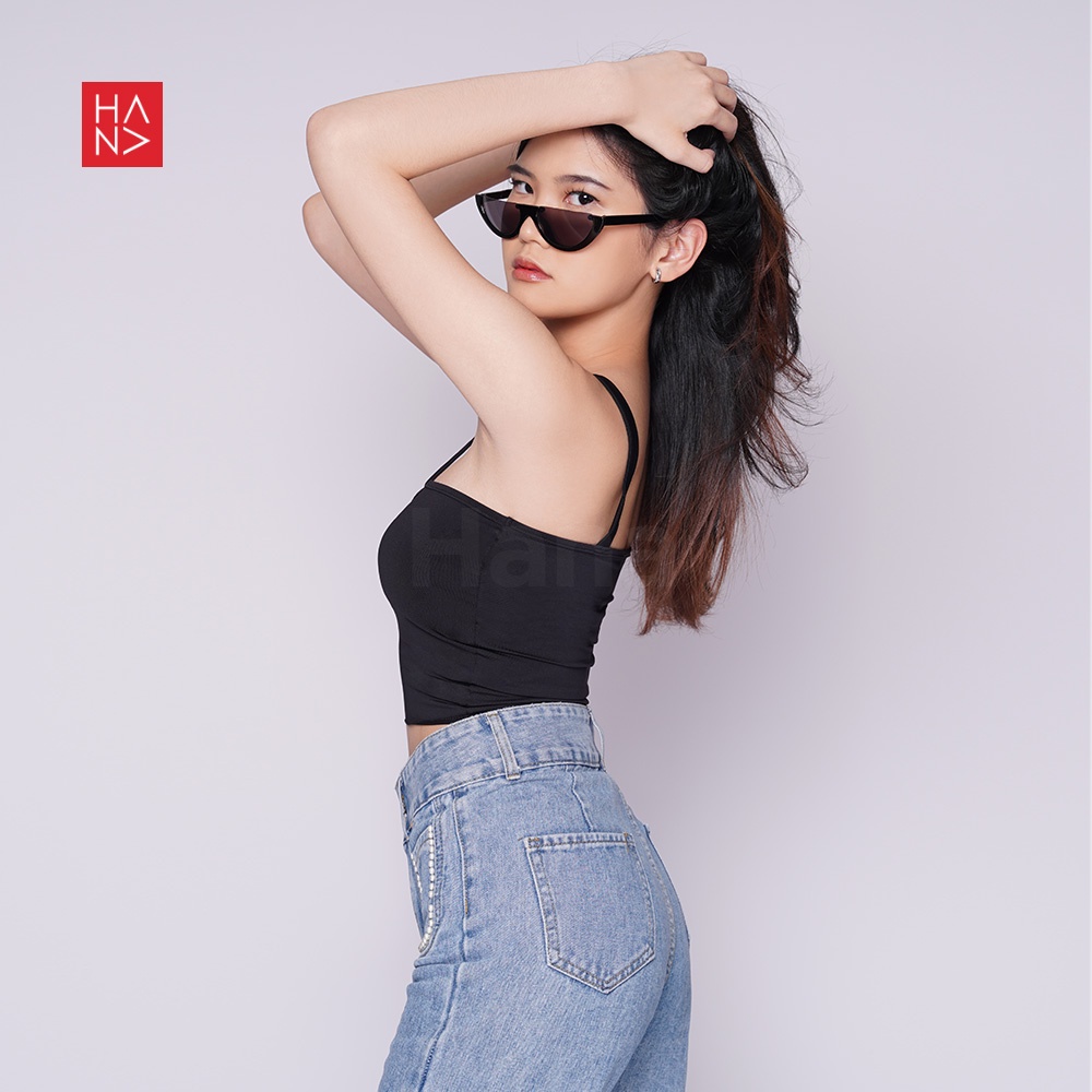 Hana Fashion - Bricia V-Neck Crop Tank Top Atasan Wanita  - TT115