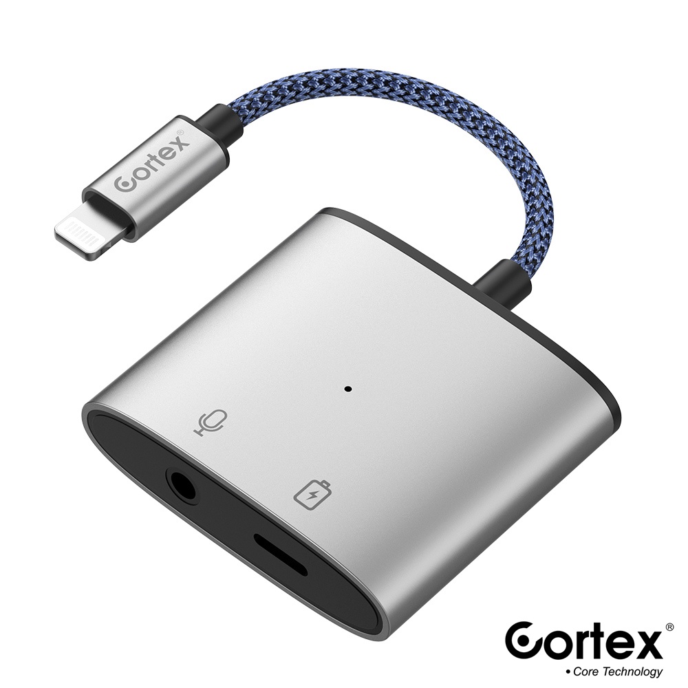 Cortex MH380 Splitter iPhon 2in1 Lightning to Jack 3.5 mm Converter Support PUBG Charge + Mic