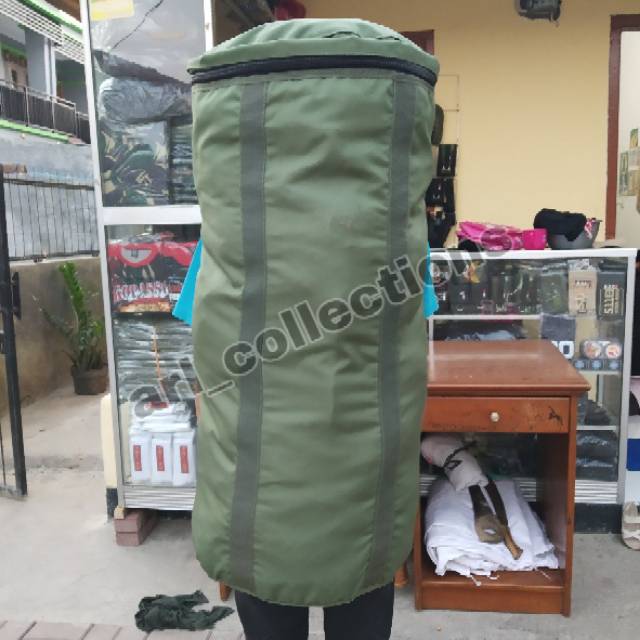 TAS PUNGGUNG JUMBO ARMY/tas kapsul DUFFLE BAG HIJAU ARMY/tas pulsak kapsul TNI / penyesak /outdoor