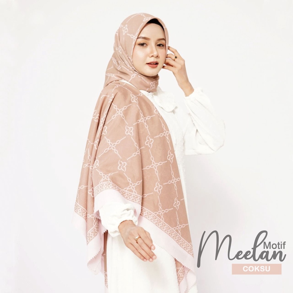 Hijab Denay KW Motif Meelan Coksu Premium Laser Cut Voal Premium Termurah