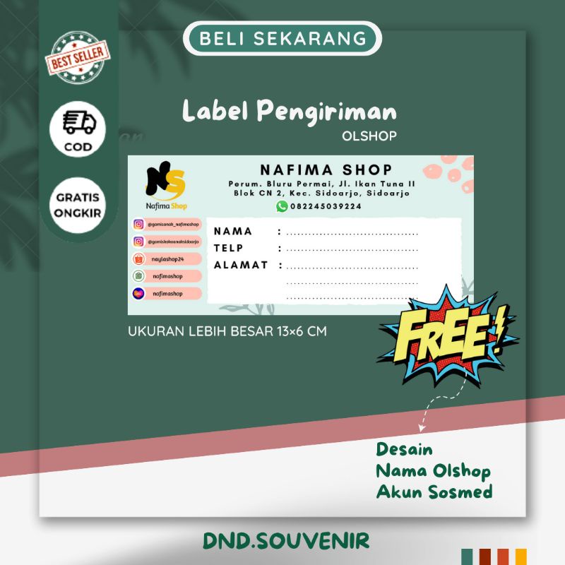

Sticker Label Pengiriman Olshop / Kartu Label olshop