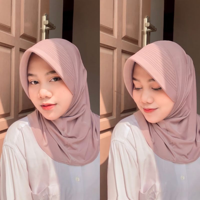 Bergo Mini Ori | Hijab Sport Jersy Instan Premium | FREE JARUM PENTUL-3