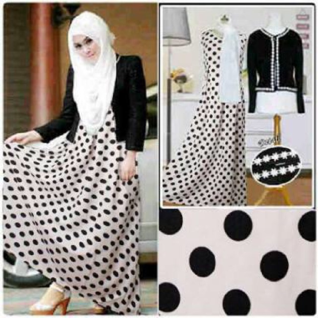 Maxi set polka / maxi venesia polka set / maxi setelan polka