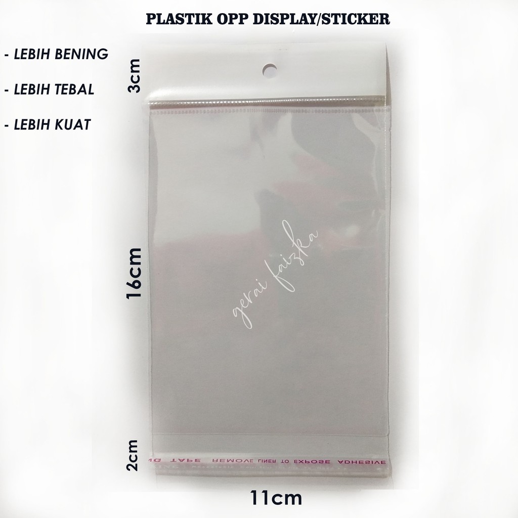 PLASTIK OPP DISPLAY/STICKER 11x16~12x16