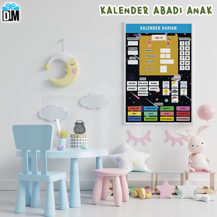 Jual Kalender Abadi Anak Edukasi Calendar Of Kids Montessori Kalender ...