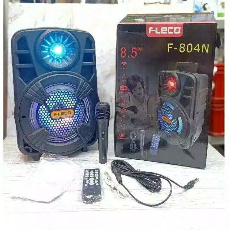 SPEAKER BLUETOOTH FLECO F 804 N + BONUS MIC, BONUS REMOT 8606 955 8604