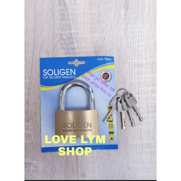 GEMBOK SOLIGEN 70 MM GEMBOK KUNINGAN TOP SECURITY PADLOCK SERBAGUNA