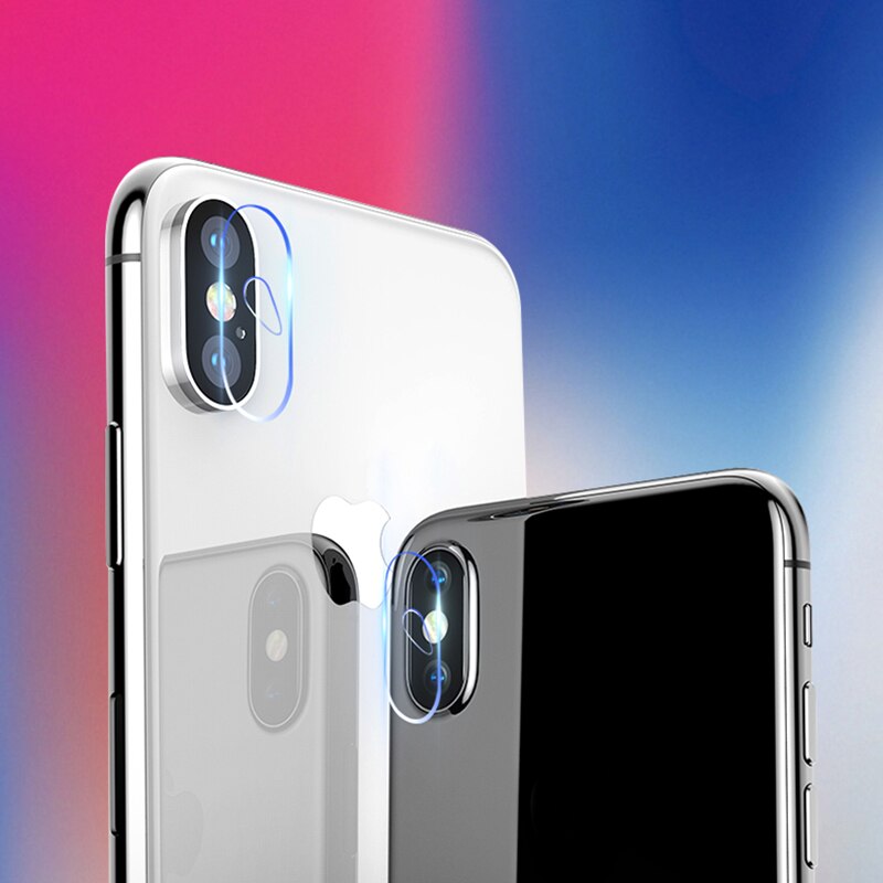 1pc Pelindung Lensa Kamera Bahan Tempered Glass Untuk Iphone X