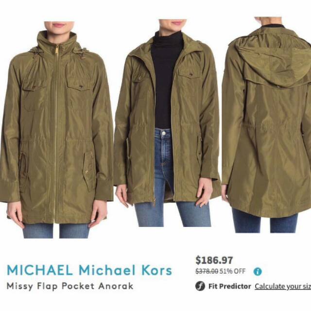 michael michael kors missy flap pocket anorak