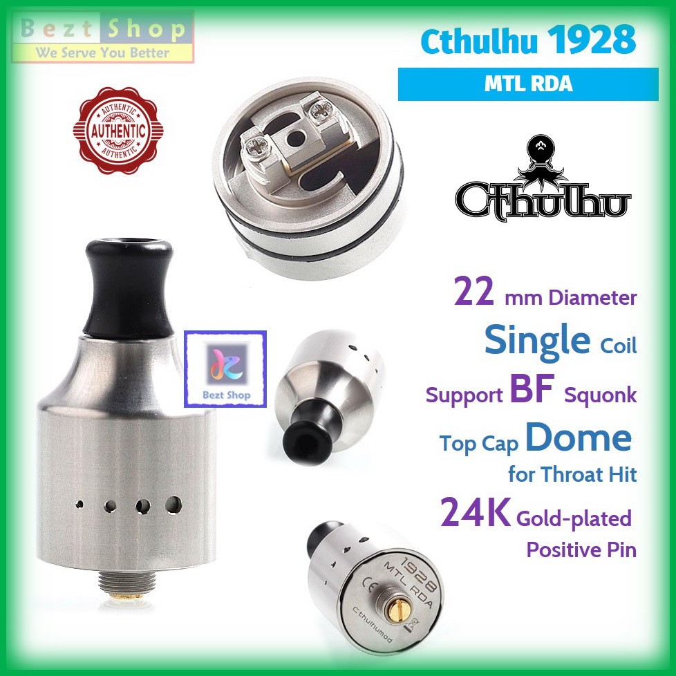 Cthulhu 1928 Mtl Rda 22 Mm Authentic Vape Rda Shopee Indonesia