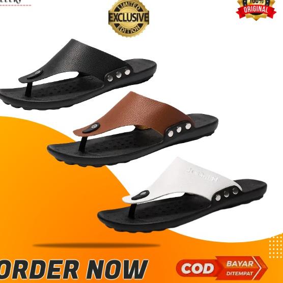 [SYR.30My22w] Sandal Sandal Pria kulit casual dewasa keren murah kekinian asli original 100% import 