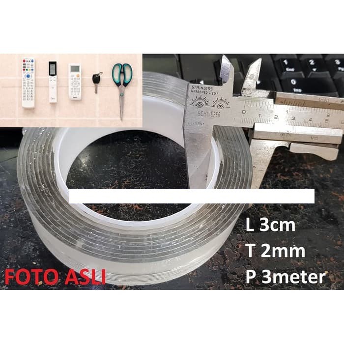 

Nano Tape Double Sided Waterproof Acrylic Washable Transparant Bening