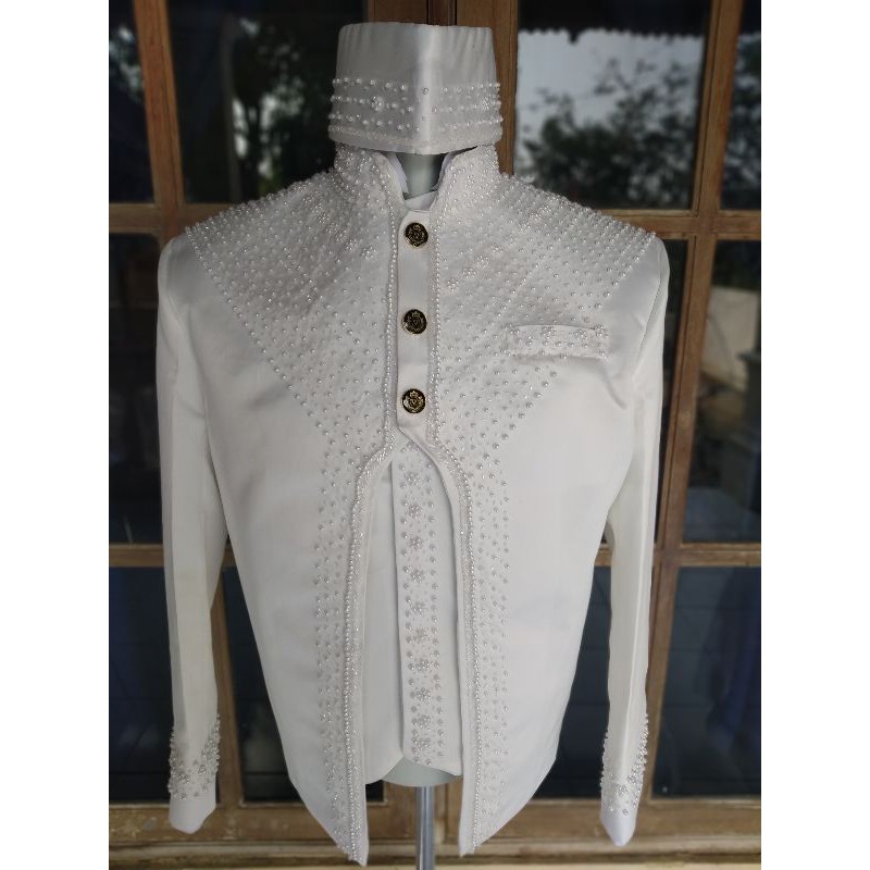 Beskap pengantin kancing tiga beskap akad nikah