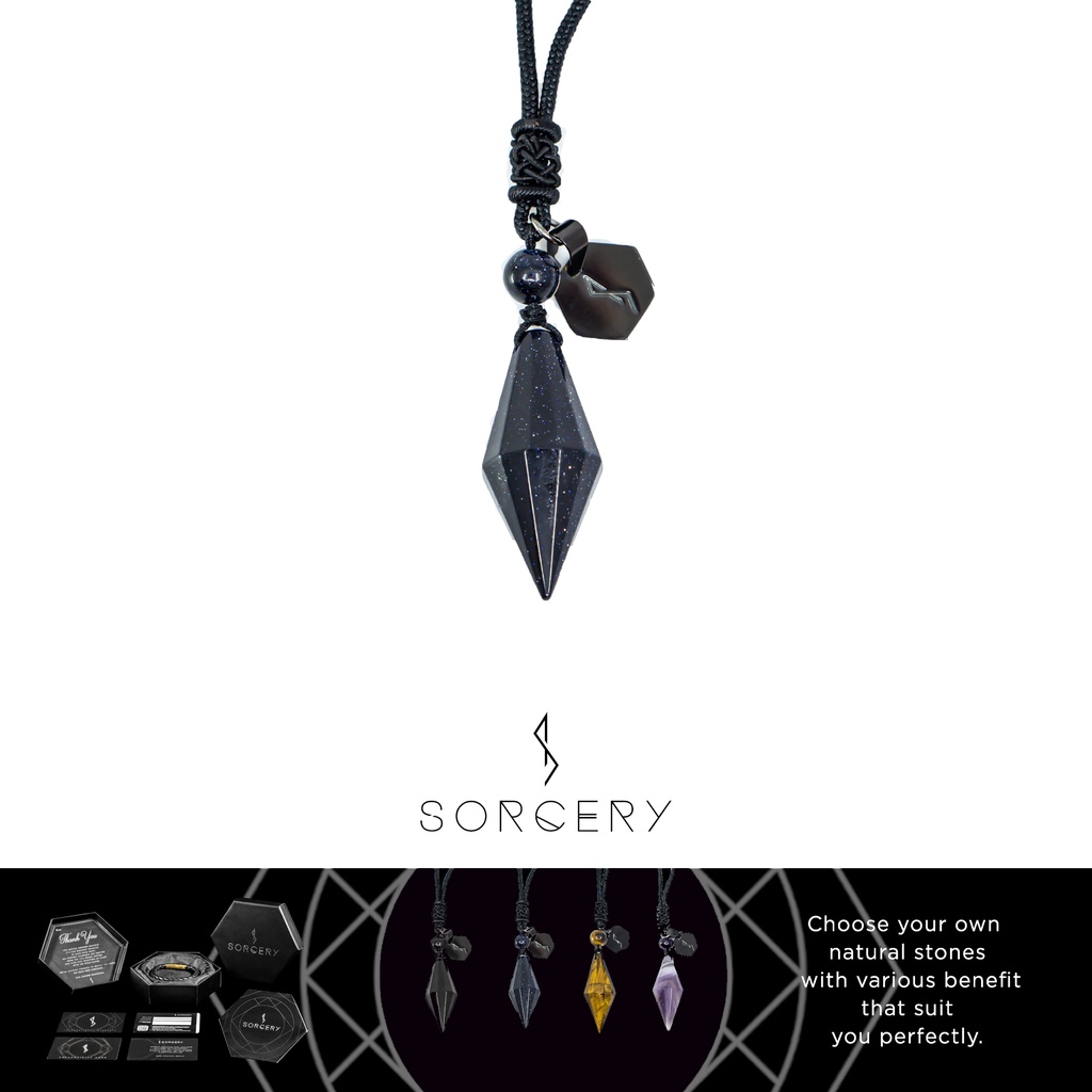 SORCERY Pendant Bandul Liontin Kalung Kesehatan Natural Stone Batu Alam Asli Unisex Cewek Cowok Pria Wanita-2