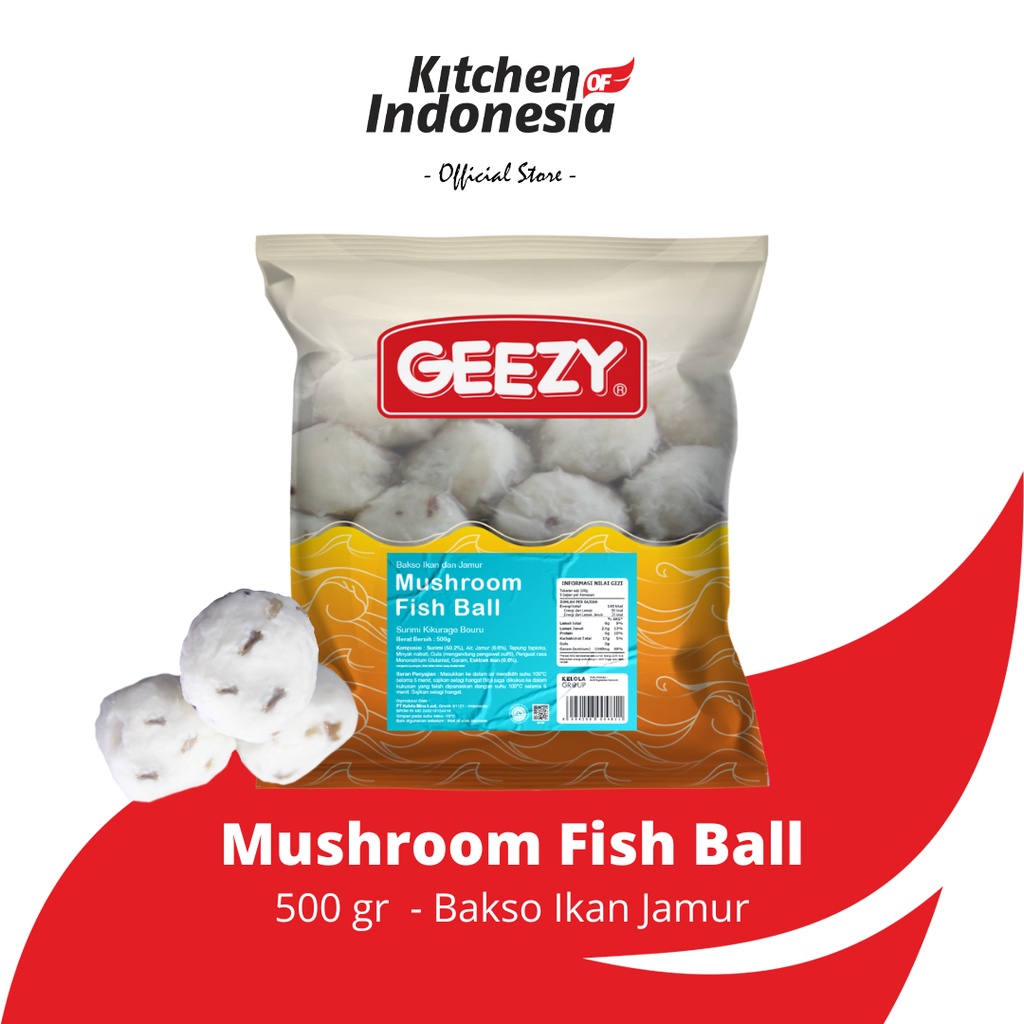 GEEZY Mushroom Fish Ball 500 gr - Bakso (Baso) Ikan Jamur