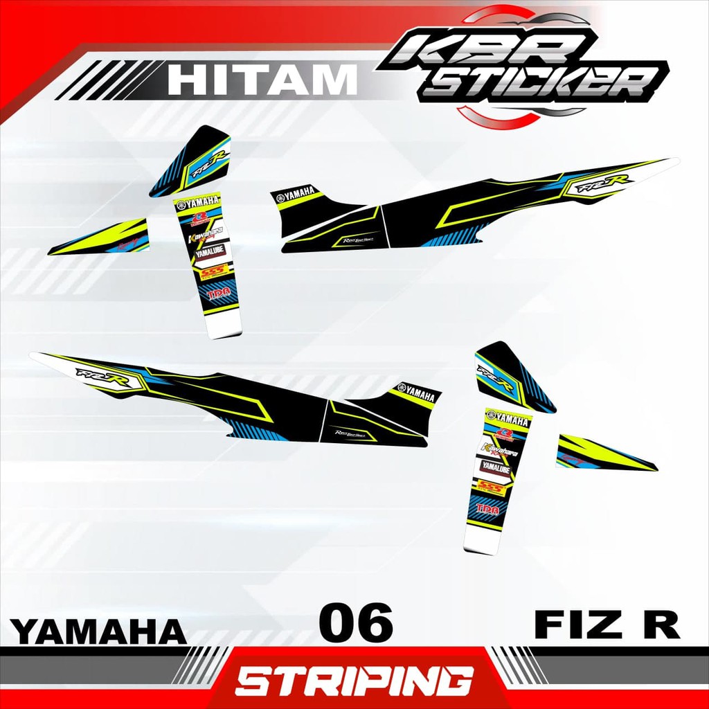 fiz r (cod) stiker motor striping fiz r motor yamaha motor sticker variasi Racing06
