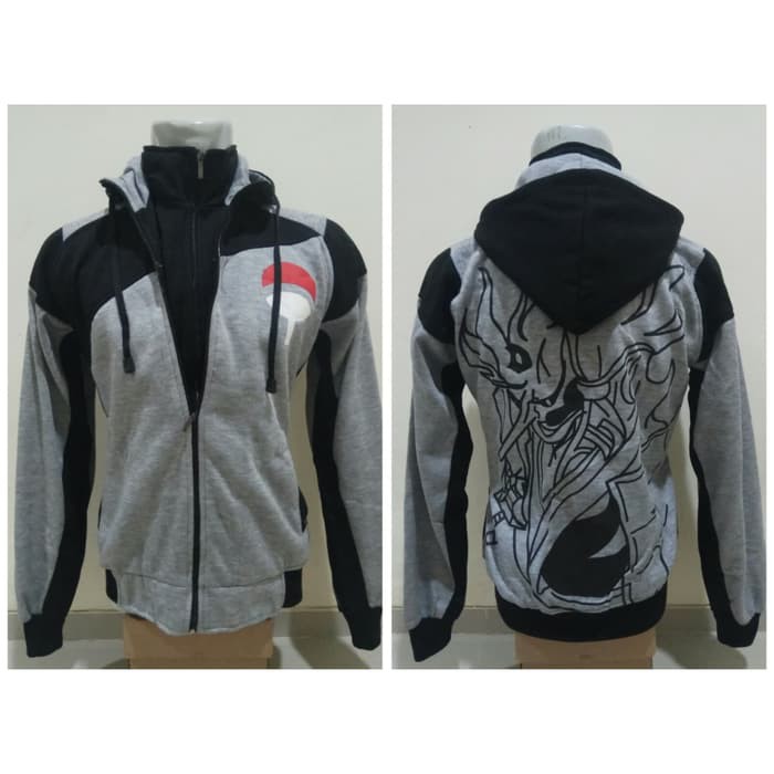 Promo Jaket Double Zipper Uchiha Sasuke Susanoo - Free Stiker Anime - Free Pouch Card Keren - Qeqe W