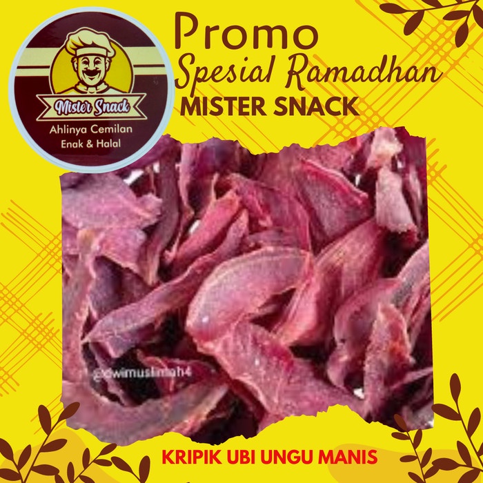 

telo ubi ungu manis cemilan snack jajan kiloan kue kering paket parcel - 150gram mister snack