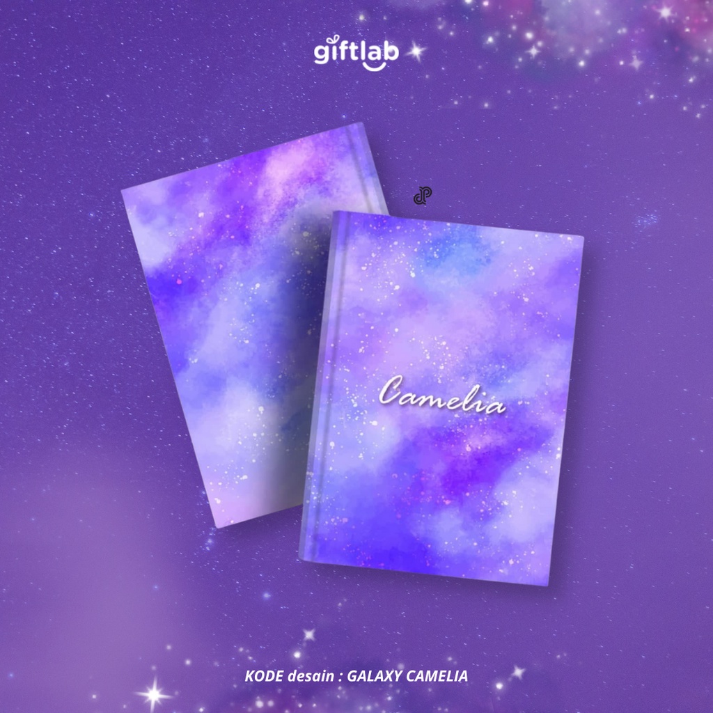 Jual Custom Notebook Galaxy Custom Nama, Ucapan Buku Custom Kado Gift