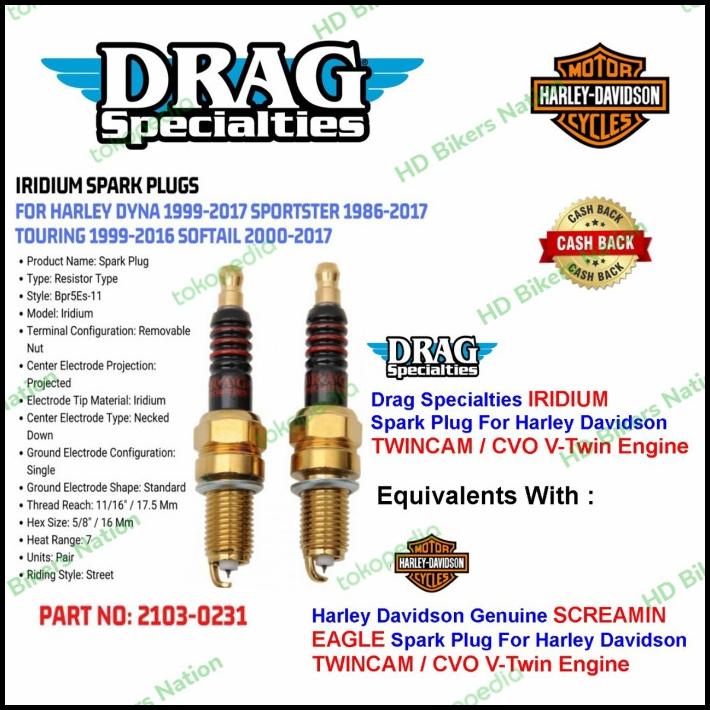 Busi Harley- Drag Iridium Twincam / Cvo -Dyna,Sporster,Touring,Softail