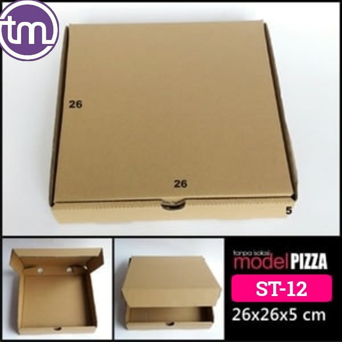 

KOTAK ST-12 26X26X5 CM KARDUS BOX PIZZA COKLAT POLOS PACKING BAJU AKSESORIS
