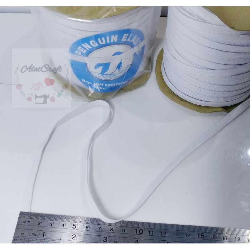 

TALI KARET ELASTIS / TALI MASKER UKURAN 8 MM / MERK PENGUIN ELASTIC