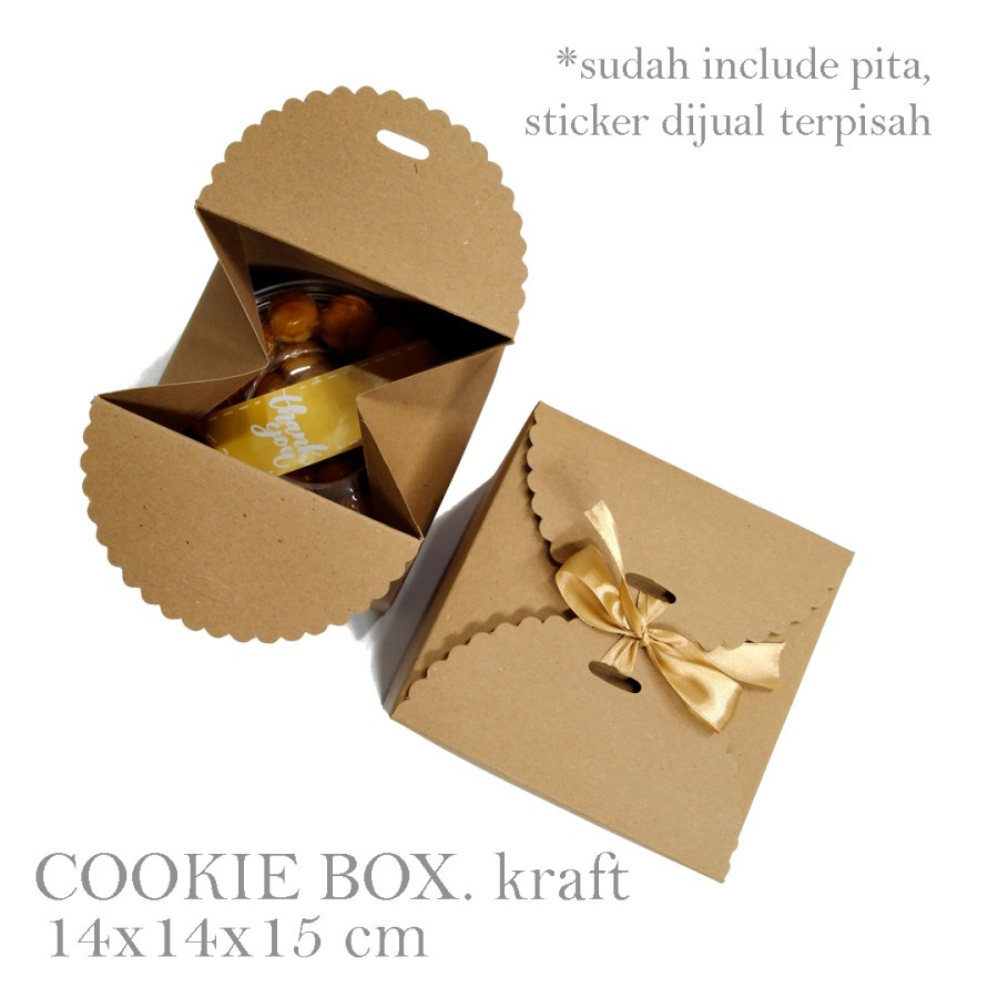 

(10 pcs) Box Kraft Coklat Packaging Hampers Dus Kemasan 2 Toples 500 gr Ukuran 14x14x15 cm