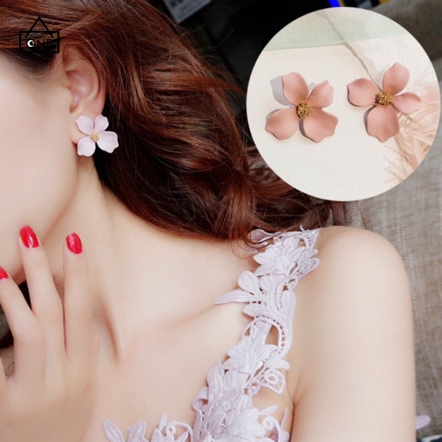 COD❤1 pasang Fashion Wanita Anting  Tusuk Motif Bunga Gaya Korea untuk Wanita 5 warna A one