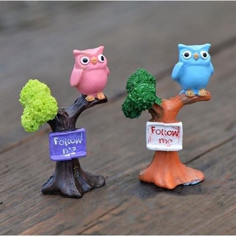 Miniatures - Terrariums - Fairy Garden - Owl Tree Branches