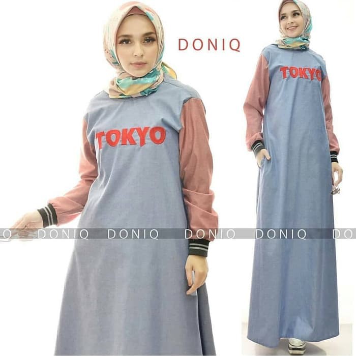 MAXI DRESS MUSLIM WANITA CASUAL KHUSUS ANAK MUDA BANGET BAHAN SUPERNOVA VARIASI BORDIR TOKYO TERBARU
