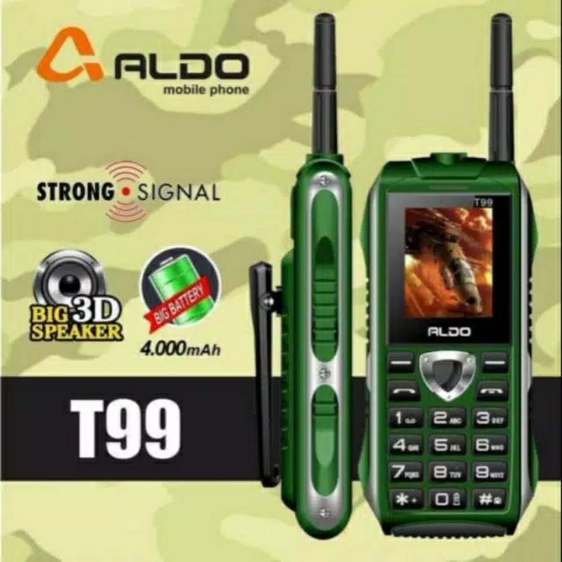 ALDO T99  - BATRAI BESAR 4.000 MAH - 2 SIM CARD- CAMERA -  GARANSI RESMI