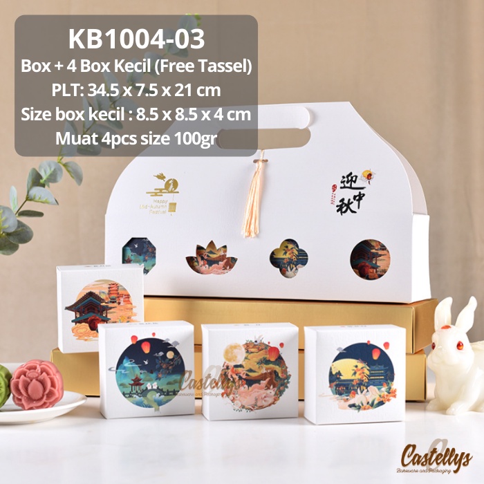 

5 set Kotak Box Mooncake 100gr KB1004-03 + Box Kecil Kue Bulan Pia Snowskin