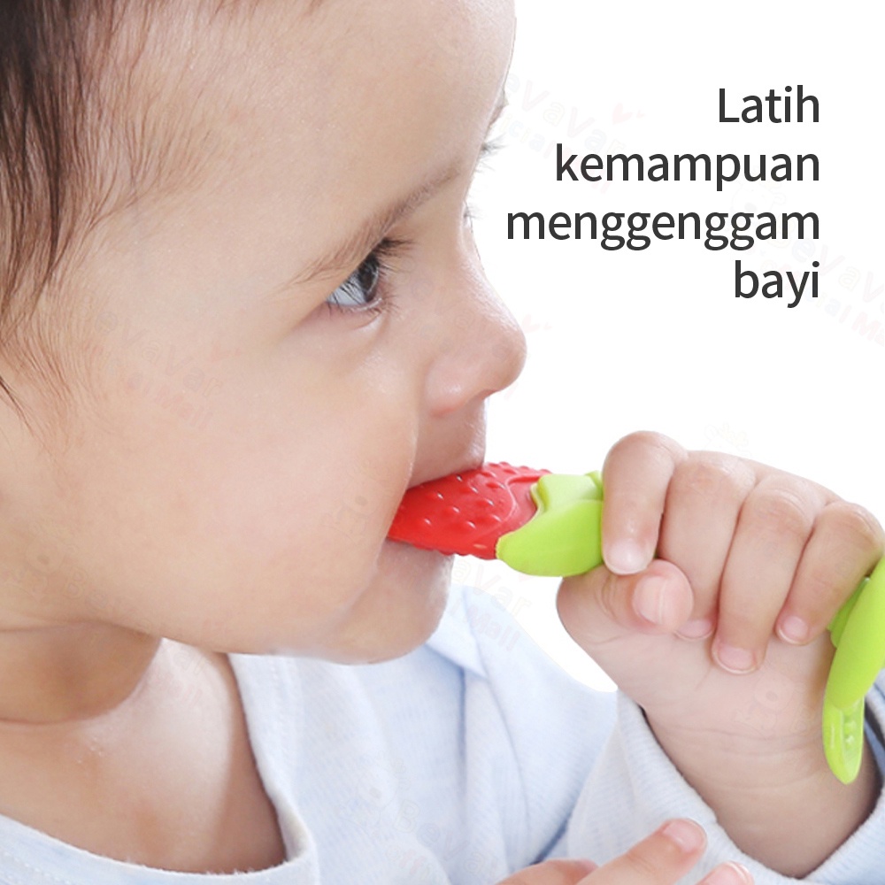 BEVAVAR Teether Bayi Silikon Teether Gigitan Bayi Bentuk Buah