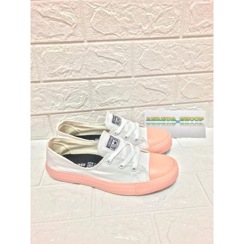 Sepatu sneaker converse allstar ct2 Putih peach+box