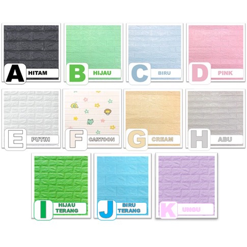 SAO - H719 Wallpaper Dinding Foam 3D / Motif Batu Bata & Motif Batik / Anti Air / walpaper dinding-Bata