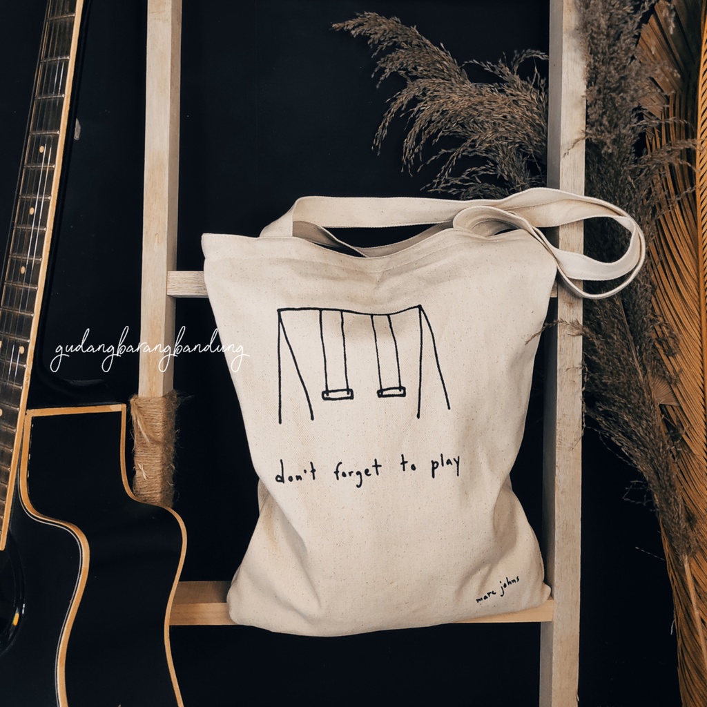 Tote bag Canvas Don't Forget to Play