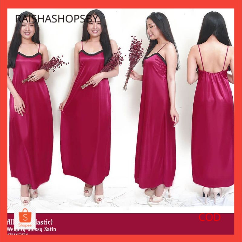 Daster wanita sexy baju tidur panjang satin 1551MDR